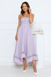 Visit The Moon Strapless Midi Dress Lilac
