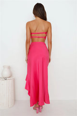 Diary Of Secrets Satin Maxi Skirt Pink