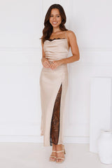 Moonbeam Sonata Satin Midi Dress Champagne