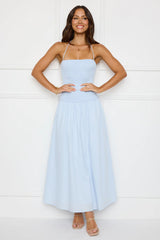 Unmatched Energy Halter Maxi Dress Blue