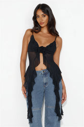 City Escape Mesh Top Black