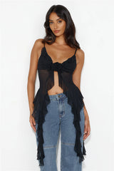 City Escape Mesh Top Black