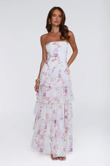Styled For Sunshine Strapless Maxi Dress White