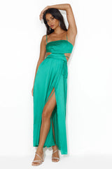 Nights In LA Satin Maxi Dress Green