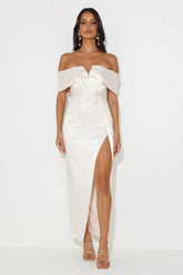 Formal Affair Satin Maxi Dress Pearl