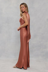 Satin Neck Scarf Bronze
