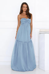 Unforgettable Style Strapless Maxi Dress Blue