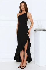 Go To Girl One Shoulder Maxi Dress Black