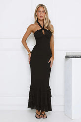 The Cool Standard Halter Maxi Dress Black