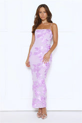 Estelle Mesh Maxi Dress Lilac