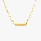 Engravable Paperclip Chain Bar Necklace