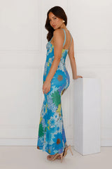 More To Make Mesh Maxi Dress Blue