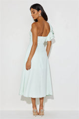 Mystery Lover One Shoulder Maxi Dress Sage