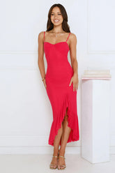 Socialite Chic Mesh Midi Dress Pink