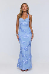 Love Muse Halter Maxi Dress Blue