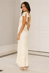 Golden Doll Mesh Maxi Dress Yellow