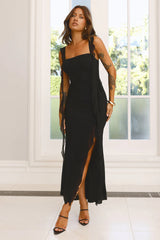 Elevated Attitude Mesh Maxi Dress Black