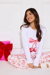 Cherry Pie Pyjama Pants White
