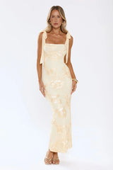 Dear Me From Me Mesh Maxi Dress Yellow
