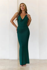 Vibe Setter Halter Maxi Dress Green