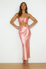 VIPs Accepted Satin Crop Top Pink