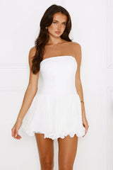 One Martini Strapless Romper White