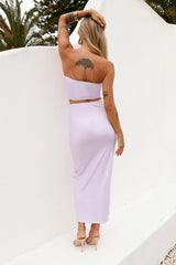 Pansies Bouquet Maxi Skirt Lilac