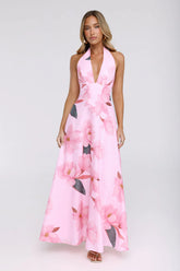 Femme Queen Halter Maxi Dress Pink