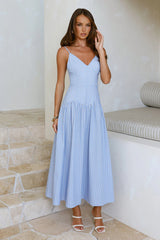 Set Sail In Style Maxi Dress Blue