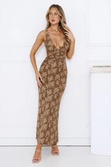 Remind Me Later Maxi Dress Brown