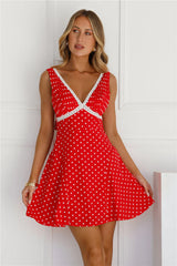 Polka Dot Perfection Mini Dress Red