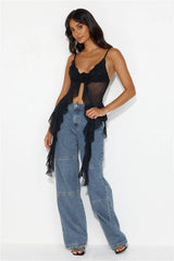 City Escape Mesh Top Black