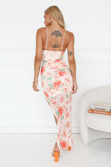 Gorgeous People Mesh Maxi Dress Orange