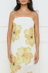 Sunlight’s Embrace Strapless Maxi Dress Yellow