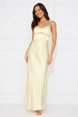 Nobody But You Satin Maxi Dress Yellow