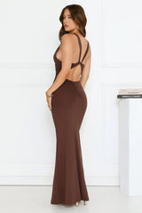 Sultry Stare Maxi Dress Brown