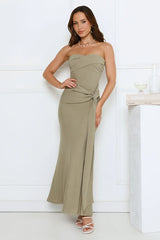 Starlit Rush Strapless Maxi Dress Sage