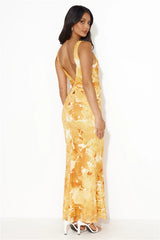Radiant Vision Mesh Maxi Dress Orange