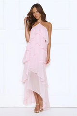 Dreamlight Affair Halter Maxi Dress Pink