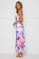 Party In Brooklyn Satin Maxi Dress Purple
