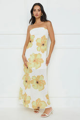 Sunlight’s Embrace Strapless Maxi Dress Yellow