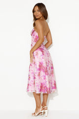 Fancy Girl Strapless Midi Dress Purple