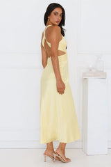 Dress Code Satin Maxi Dress Yellow