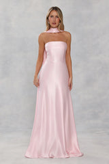 Satin Neck Scarf Light Pink