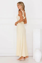 Butter Love Satin Maxi Dress Yellow