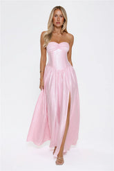 Jewel Of The Night Strapless Maxi Dress Pink