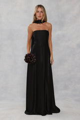 Satin Neck Scarf Black