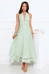 Opal Glow Halter Maxi Dress Green