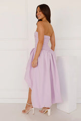 Wedded Romance Strapless Bubble Midi dress Lilac