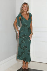 Golden Doll Mesh Maxi Dress Teal